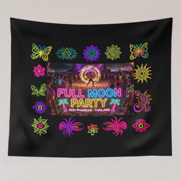 Item preview, Full Moon Party – Koh Phangan Thailand | Neon Tropical Beach Festival designed and sold by Spirit of Siam.