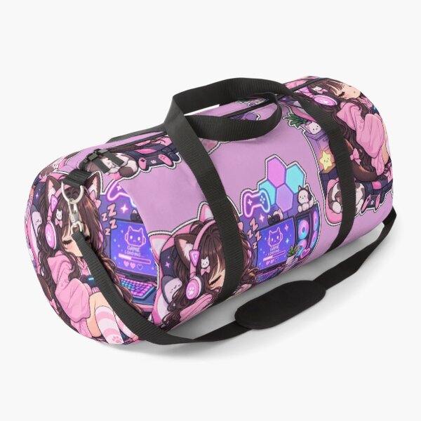 Item preview, Chibi Kawaii Gamer Girl Sleeping Cat Ears designed and sold by littlepiptales.