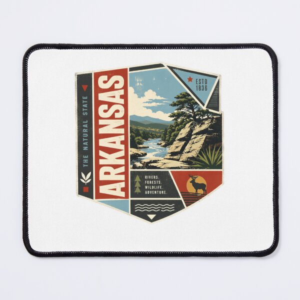 Item preview, Arkansas The Natural State Esto 1836 Rivers Forests Wildlife Adventure State Pride Travel Outdoors designed and sold by Star3NowForMe.