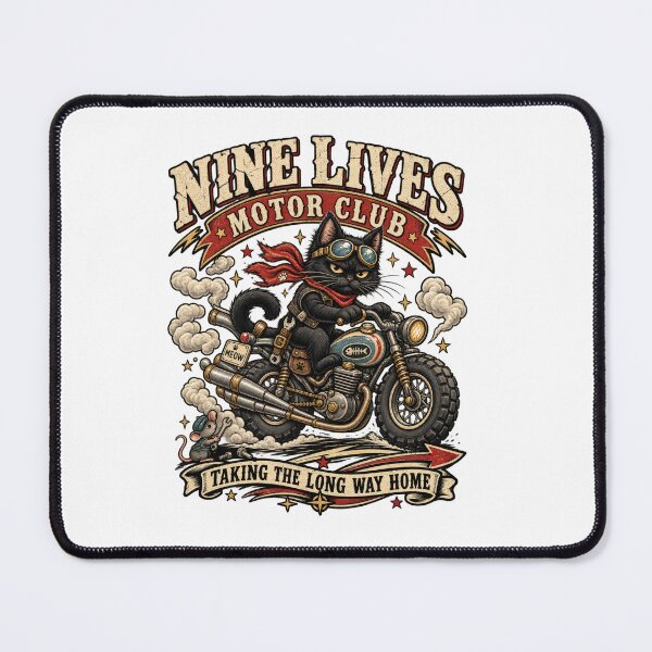 Item preview, Nine Lives Motor Club Biker Cat designed and sold by Trendy-Artistry.
