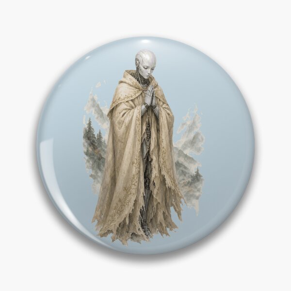 Item preview, Praying Robot Monk – Pilgrim Machine in the Misty Mountains designed and sold by KungPowUnicorn.