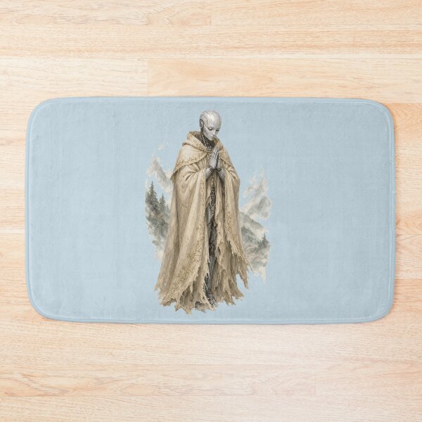 Item preview, Praying Robot Monk – Pilgrim Machine in the Misty Mountains designed and sold by KungPowUnicorn.
