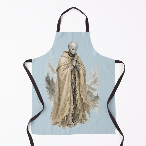 Item preview, Praying Robot Monk – Pilgrim Machine in the Misty Mountains designed and sold by KungPowUnicorn.
