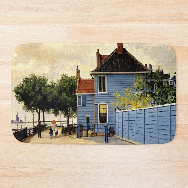 Item preview, The Blue House at Zaandam: A Luminous Impressionist View of a Dutch Riverside Village designed and sold by artdesignsnow.