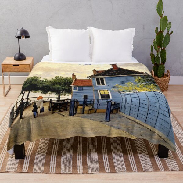 Item preview, The Blue House at Zaandam: A Luminous Impressionist View of a Dutch Riverside Village designed and sold by artdesignsnow.