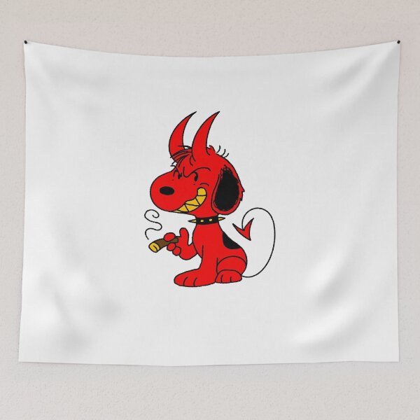 Item preview, Red Devil Dog Smoking Cigar Funny Demon Mascot Vintage Graphic designed and sold by ZWITABLDIYA.