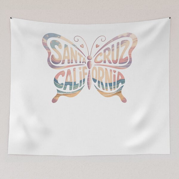 Item preview, Funny Santa Cruz Butterfly California Beachs City Name Vintage Style 80s 90s designed and sold by MathiasFuchs.