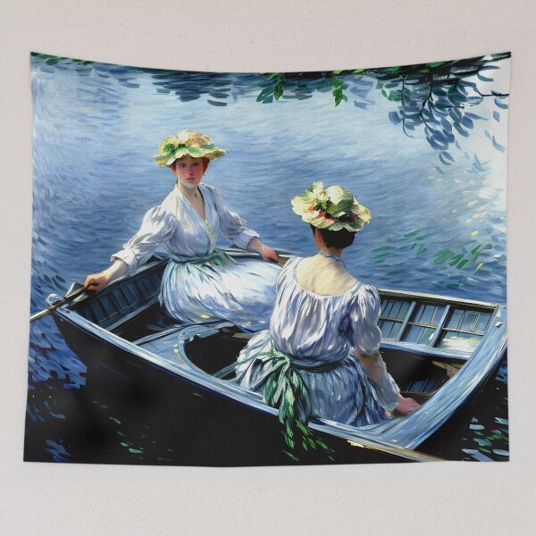 Item preview, The Blue Rowboat: A Tranquil Impressionist Study of Water designed and sold by artdesignsnow.