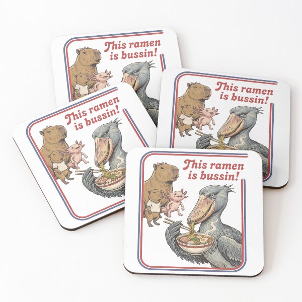 Item preview, This Ramen Is Bussin Funny Capybara Axolotl shoebill Ramen designed and sold by LOVEARTDESIGN.