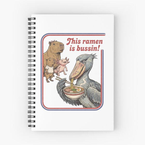 Item preview, This Ramen Is Bussin Funny Capybara Axolotl shoebill Ramen designed and sold by LOVEARTDESIGN.