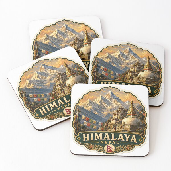 Item preview, Himalayas Nepal – Mountain Peaks, Stupa & Himalayan Travel Art designed and sold by ChicClicker.