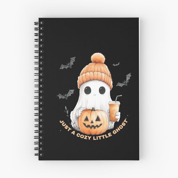 Item preview, Just A Cozy Little Ghost with Beanie Hat Pumpkin and Iced Coffee designed and sold by Amituniqdesign .
