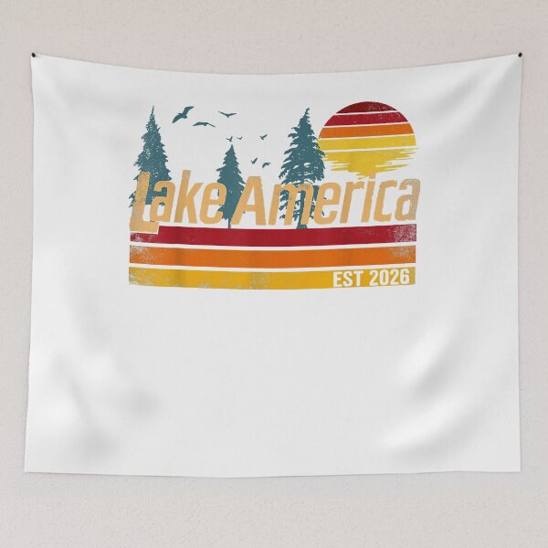 Item preview, Artworks Lake America Vintage For Sunset Men Women designed and sold by MathiasFuchs.
