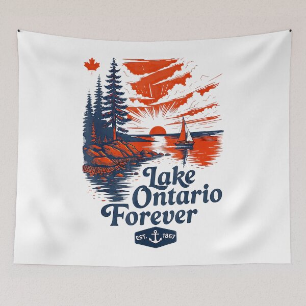 Item preview, Sailboats Retro Sunset Great Lakes Arts designed and sold by MathiasFuchs.