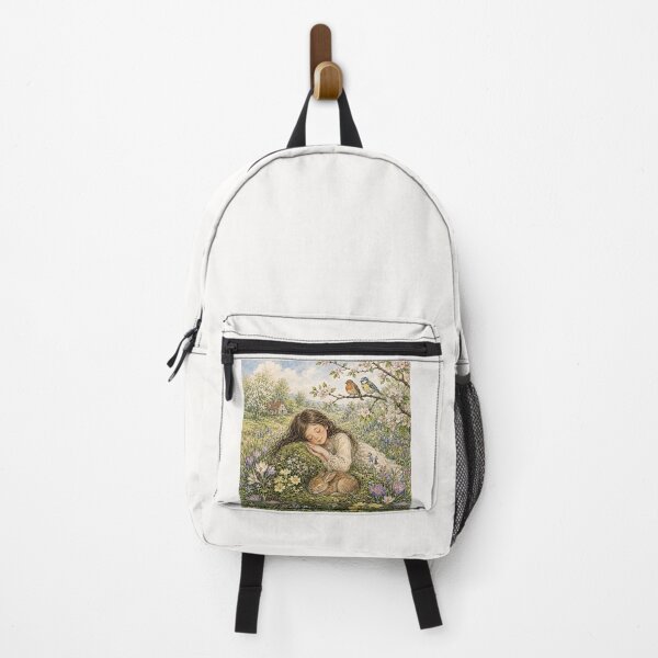 Item preview, Sleeping girl in a spring meadow with a hare designed and sold by thirtyonestars.
