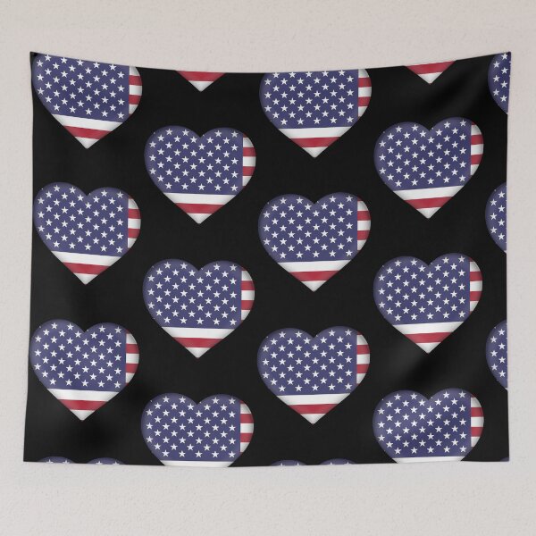 Item preview, United States Flag Heart 3D American Love Gift Design designed and sold by yazdogs.