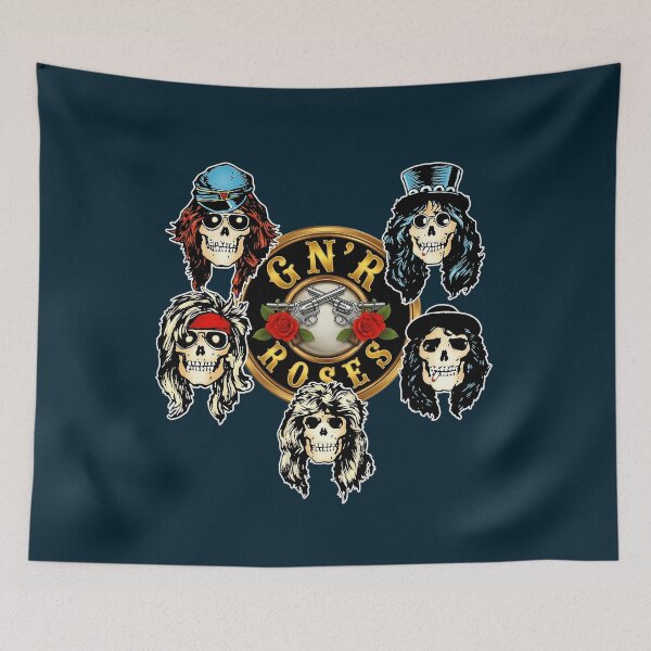 Item preview, GNR Cross Skull Faces Classic Rock Emblem designed and sold by RunolfsdottirEs.