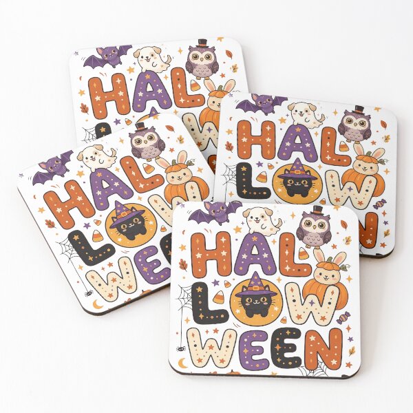 Item preview, Cute Halloween Animals Typography Illustration designed and sold by Day1-TN.