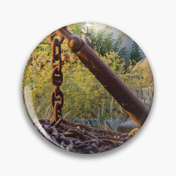 Item preview, Rusted Anchor and Heavy Chain Amid Overgrown Industrial Scrapyard With Machinery and Plants designed and sold by Nmallia.