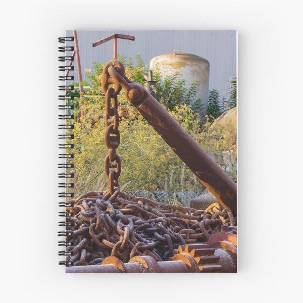 Item preview, Rusted Anchor and Heavy Chain Amid Overgrown Industrial Scrapyard With Machinery and Plants designed and sold by Nmallia.