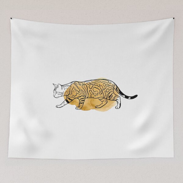 Item preview, Bengal Cat Boho Line Art Spotted Cat Lover Gift designed and sold by GTFullShop.