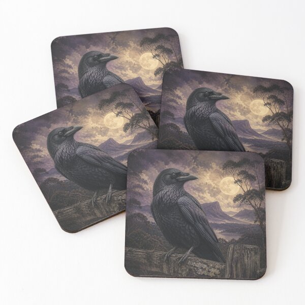 Item preview, Moonlit Raven Sentinel – Dramatic Night Landscape Illustration designed and sold by Designs By Ms Mal_Tas.