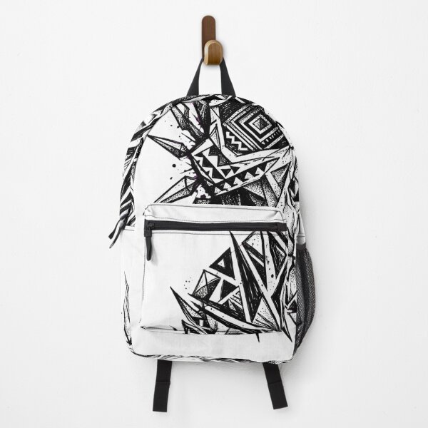 Item preview, Geometric Shattered Skull - Raw Tribal Blackwork Art designed and sold by VYBE DARK Studio.