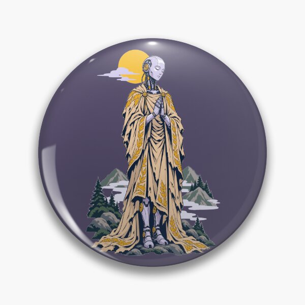 Item preview, Zen Robot Pilgrim – Praying Machine at Mountain Sunrise designed and sold by KungPowUnicorn.
