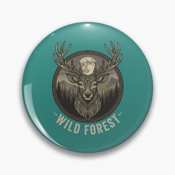 Item preview, A deer in the forest under a full moon. designed and sold by MyHappyArtShop.