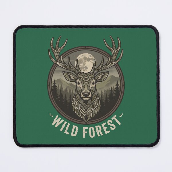 Item preview, A deer in the forest under a full moon. designed and sold by MyHappyArtShop.