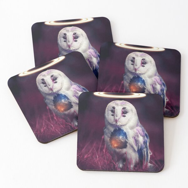 Item preview, Mystical Four Eyed Owl – Surreal Cosmic Art designed and sold by Bathu Designs.