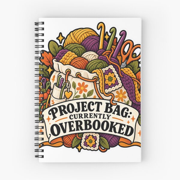 Item preview, Project Bag Currently Overbooked Crochet Humor designed and sold by supertae.