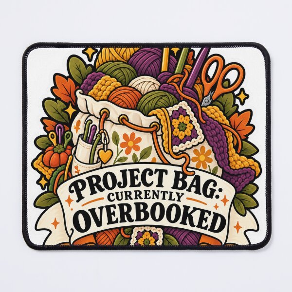 Item preview, Project Bag Currently Overbooked Crochet Humor designed and sold by supertae.
