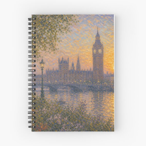 Item preview, London Big Ben Impressionist Sunset Landscape Art designed and sold by Wandered North.