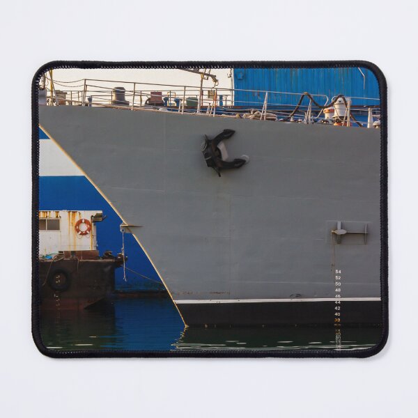 Item preview,  Gray Ship Bow Docked at Harbor With Calm Water Reflection and Industrial Port Details designed and sold by Nmallia.