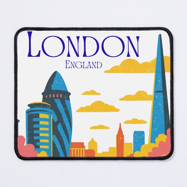 Item preview, Retro  London four season postersummer, skyline, The Shard, Gherkin, Thames, Big Ben,  London, Abstract art piece, beautiful unique London line art designed and sold by Coolparrotgirl.