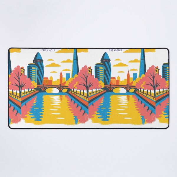 Item preview, Retro  London four season postersummer, skyline, The Shard, Gherkin, Thames, Big Ben,  London, Abstract art piece, beautiful unique London line art designed and sold by Coolparrotgirl.