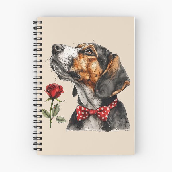 Item preview, American Foxhound with Red Rose and Polka Dot Bow Tie designed and sold by Erika Kaisersot.