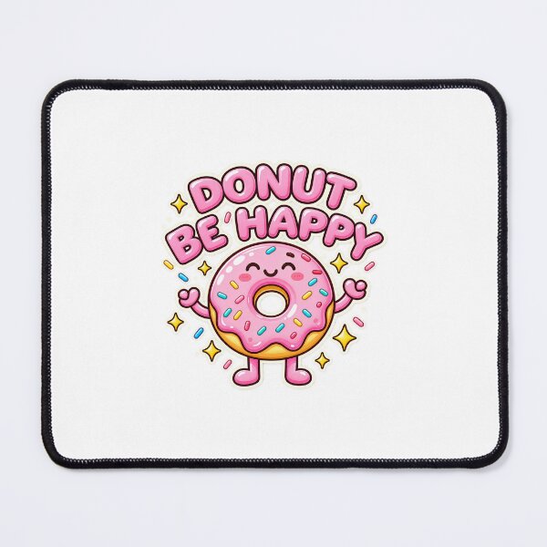 Item preview, Donut Be Happy Funny Pun Sticker | Cute Kawaii Donut Character | Motivational Food Pun Sticker designed and sold by Pinpondesigns.