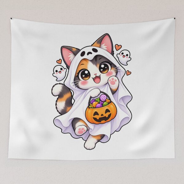 Item preview, Ghost Calico Cat Vet Tech – Cute Veterinary Halloween Cat designed and sold by Bettybee00.