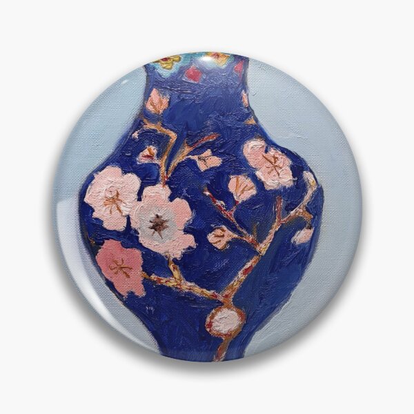 Item preview, Blue flower vase with gold details designed and sold by IvaSoulArt.