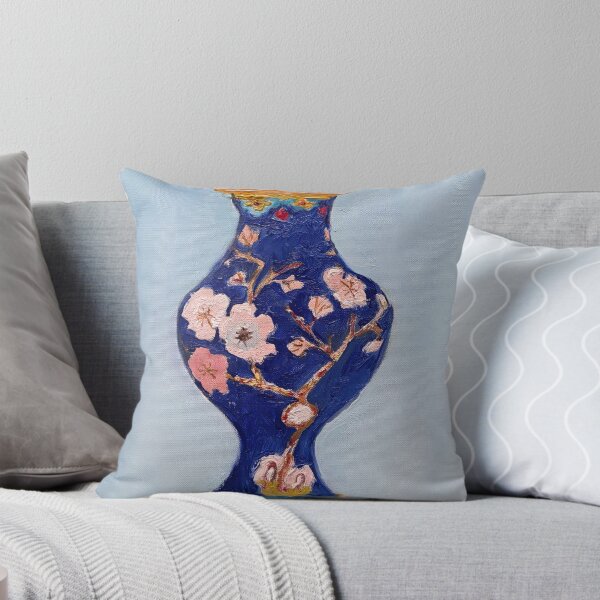 Item preview, Blue flower vase with gold details designed and sold by IvaSoulArt.