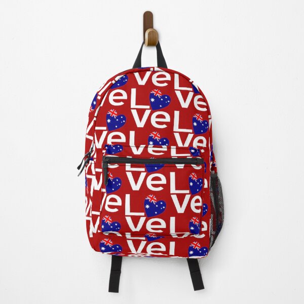 Item preview, Aussie LOVE Heart Design with Australia Flag – Red & White Typography designed and sold by AuntieShoe.