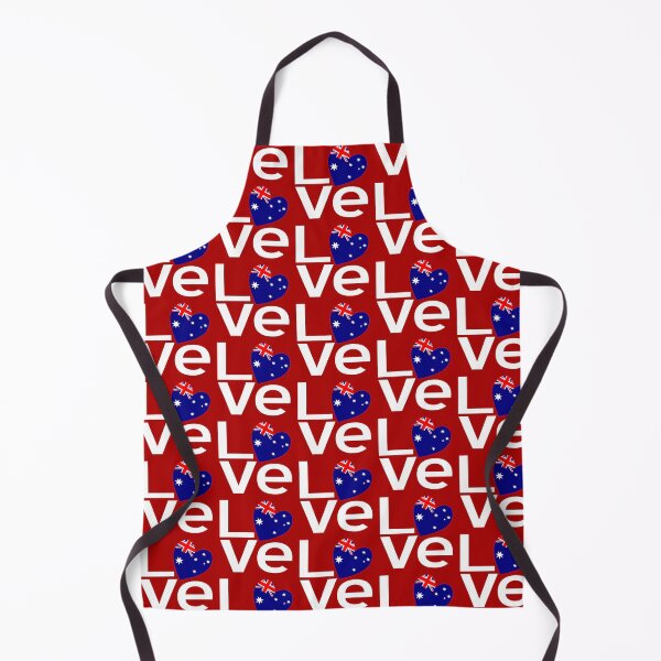 Item preview, Aussie LOVE Heart Design with Australia Flag – Red & White Typography designed and sold by AuntieShoe.