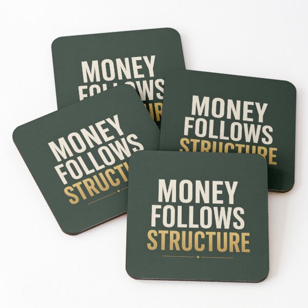 Item preview, Money Follows Structure | Dark Green Minimalist Finance Poster designed and sold by Zaramodo.