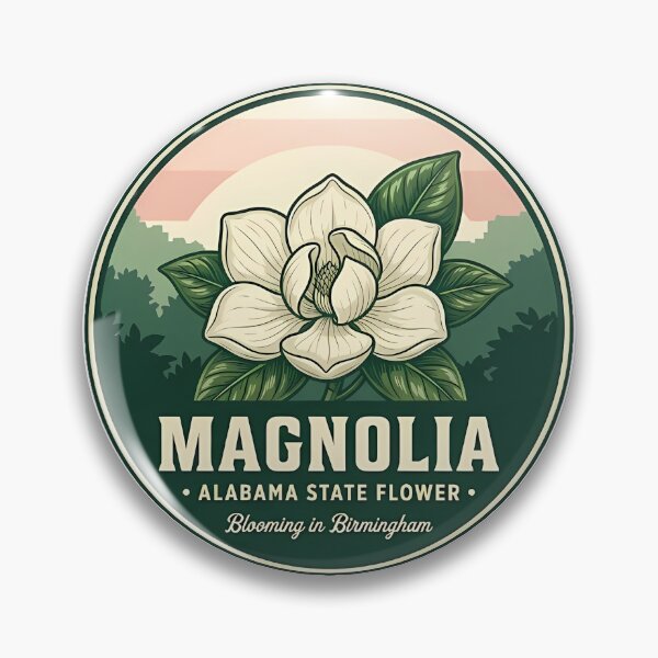 Item preview, Southern Magnolia Blossom Alabama Botanical Sticker designed and sold by DetourDgn.