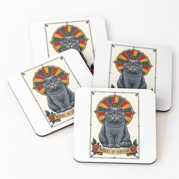 Item preview, Wheel Of Fortune Tarot Cat Scottish Fold designed and sold by Old's Cool Cat Studio.