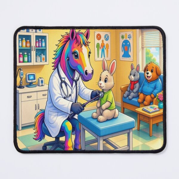 Item preview, Tugy the Rainbow Horse as a Cute Animal Doctor designed and sold by Breezes-of-Ida.