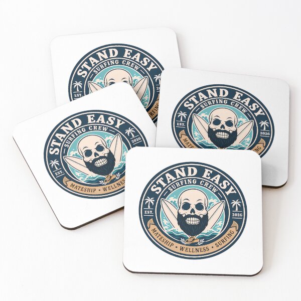 Item preview, Stand Easy Veteran Surf Club Logo Sunshine Coast - Male Version Black Beard designed and sold by zeigler-cassiz.