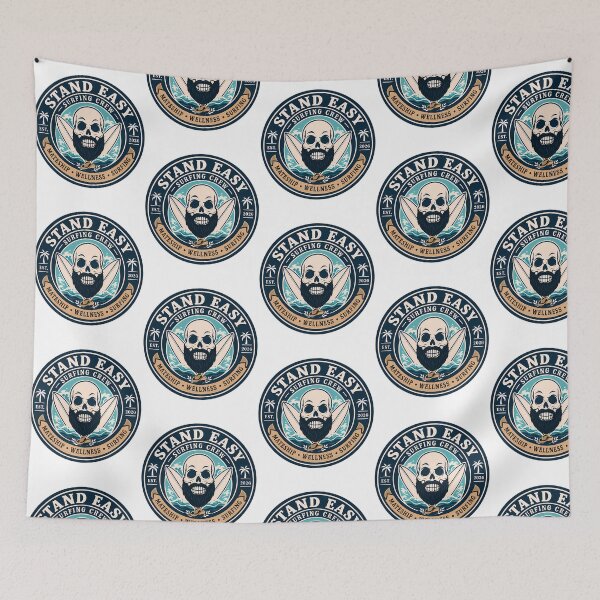 Item preview, Stand Easy Veteran Surf Club Logo Sunshine Coast - Male Version Black Beard designed and sold by zeigler-cassiz.